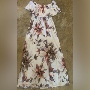 Floral Off-Shoulder Maternity Dress